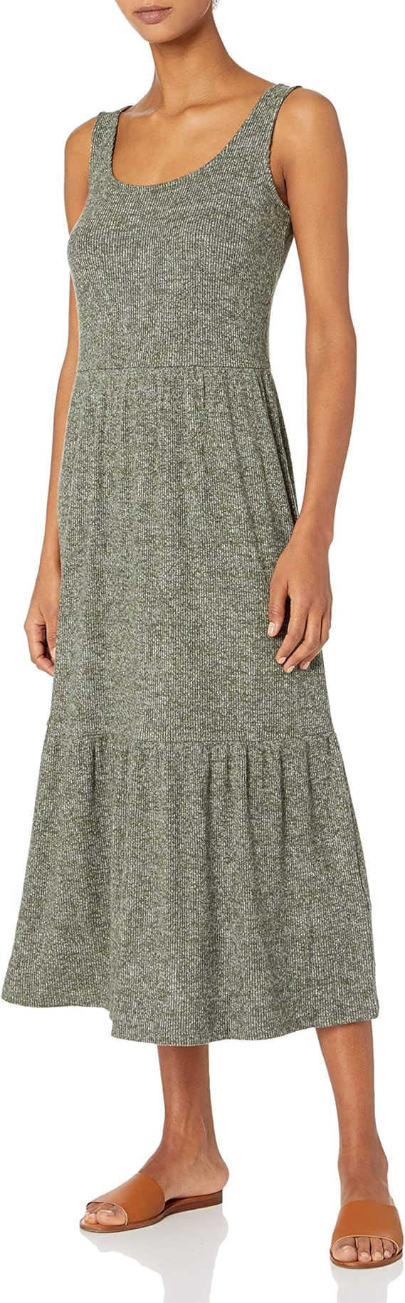 Amazon Essentials Women's Cozy Knit Rib Sleeveless Tiered Maxi Dress (Previously Daily Ritual) | Amazon (US)