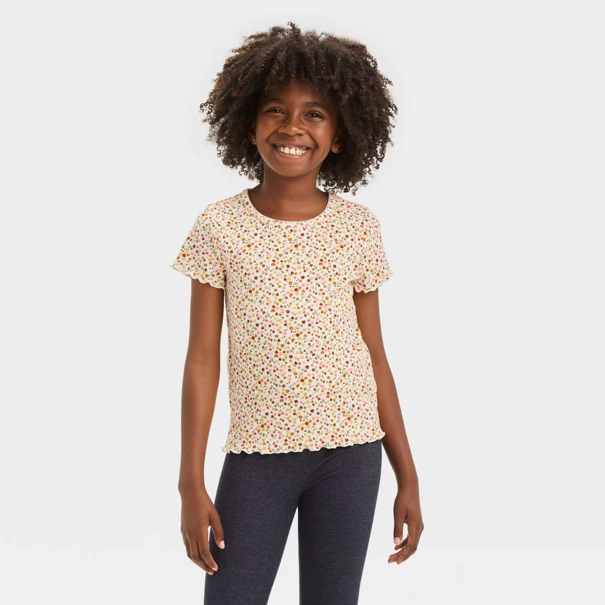 Girls' Short Sleeve Ribbed T-Shirt - Cat & Jack™ | Target