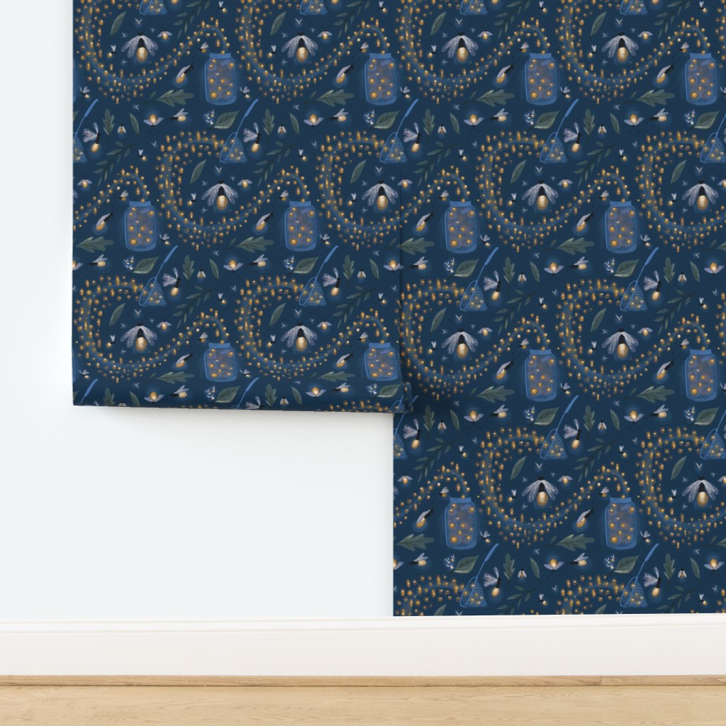 Catching Fireflies Wallpaper | Spoonflower | Spoonflower