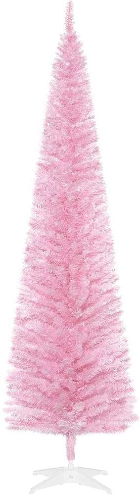 HOMCOM 7' Pencil Christmas Tree, Slim Artificial Xmas Tree with Realistic Branches, Sturdy Stand,... | Amazon (CA)