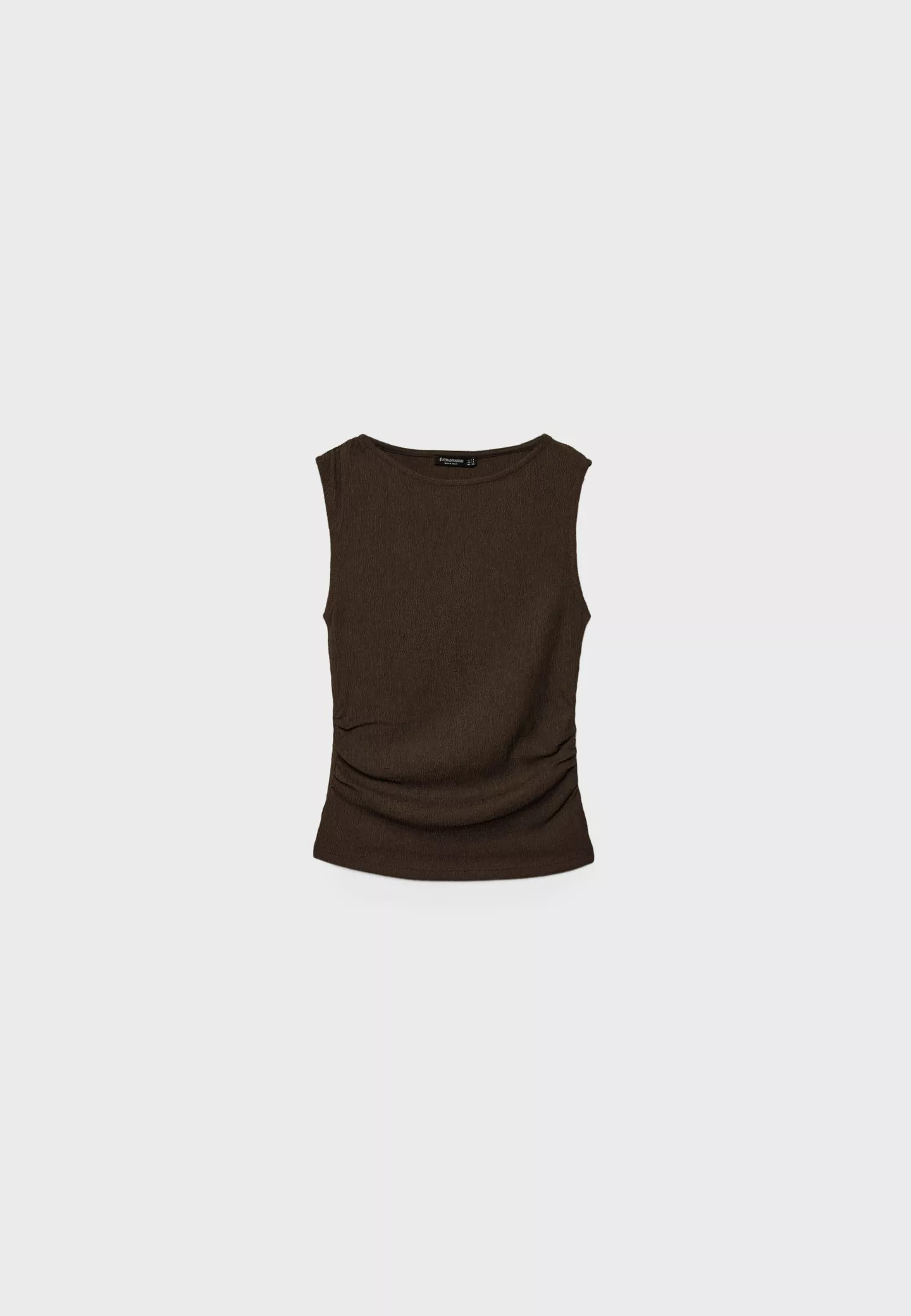 Gathered texture T-shirt - Women's fashion | Stradivarius United Kingdom | Stradivarius (UK)