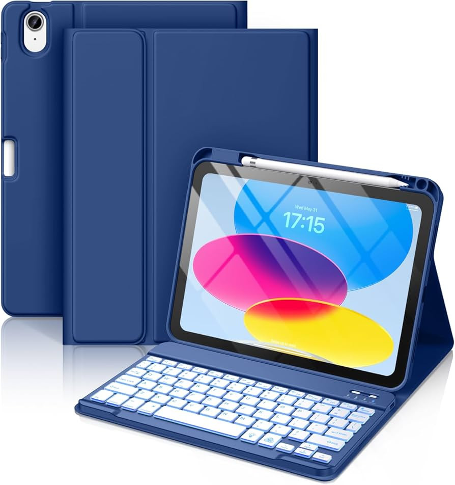 Hamile for iPad 11th 10th Generation Case with Keyboard - 7 Colors Backlit Wireless Detachable Fo... | Amazon (US)