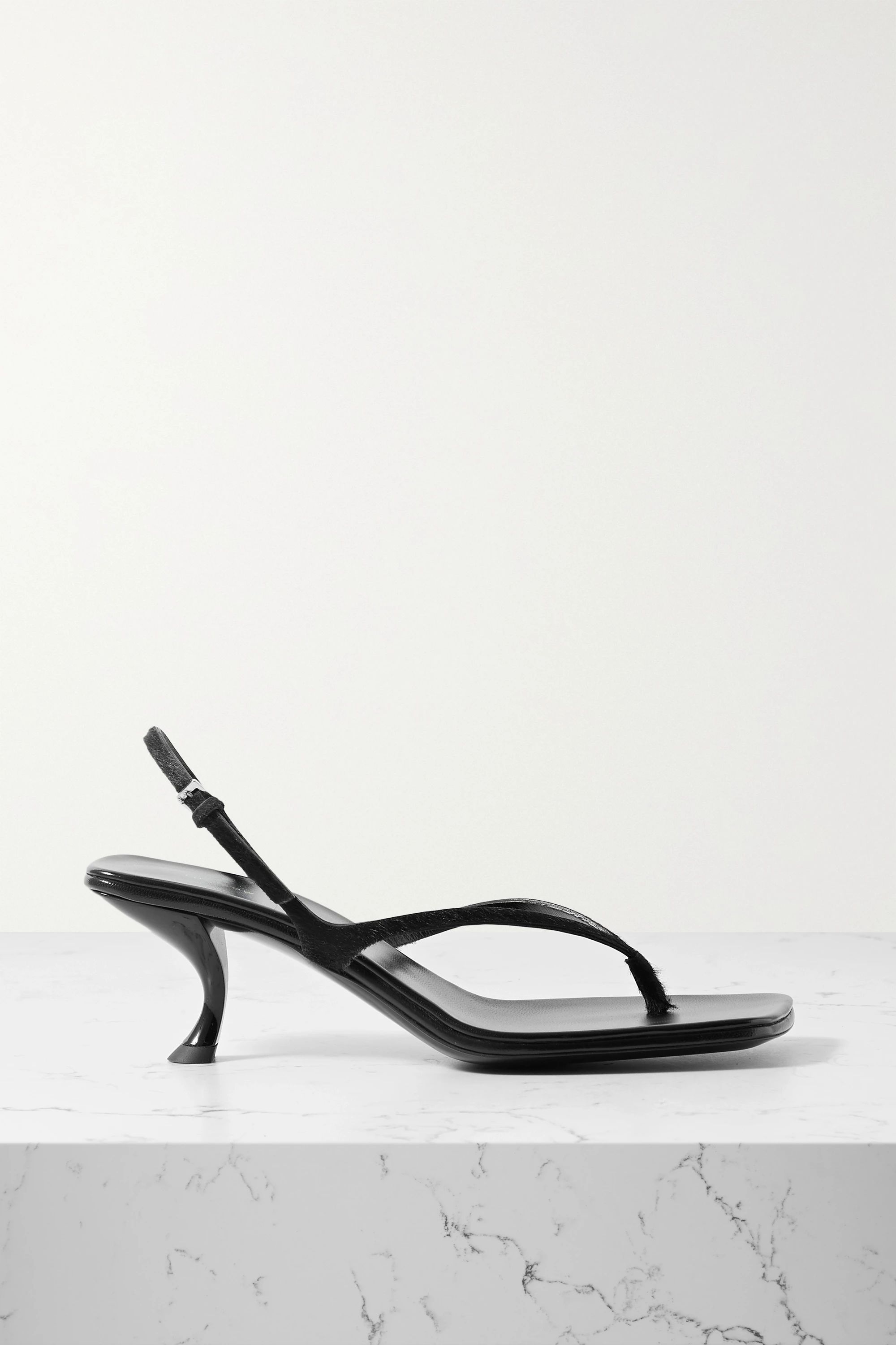 Black Constance calf hair slingback sandals | The Row | NET-A-PORTER | NET-A-PORTER (UK & EU)