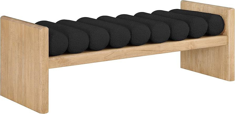 Meridian Furniture 179Black Waverly Collection Modern | Contemporary Bench with Solid Wood Rich N... | Amazon (US)