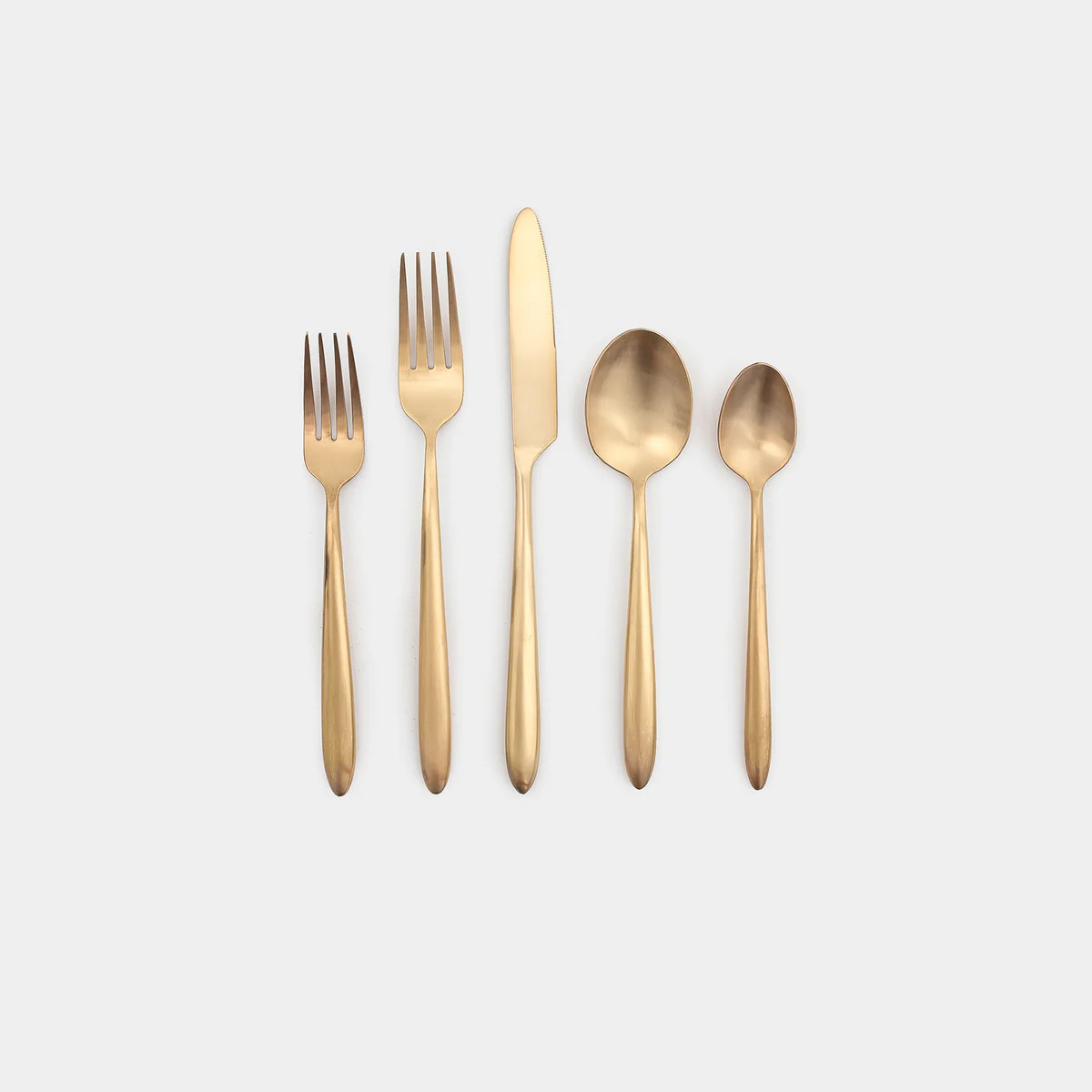 Velo Gold Brush Flatware | Amber Interiors