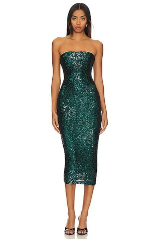 Fantasy Midi Dress in Emerald Green Midi Dress Green Midi Wedding Guest Dress Midi Dresses Revolve | Revolve Clothing (Global)