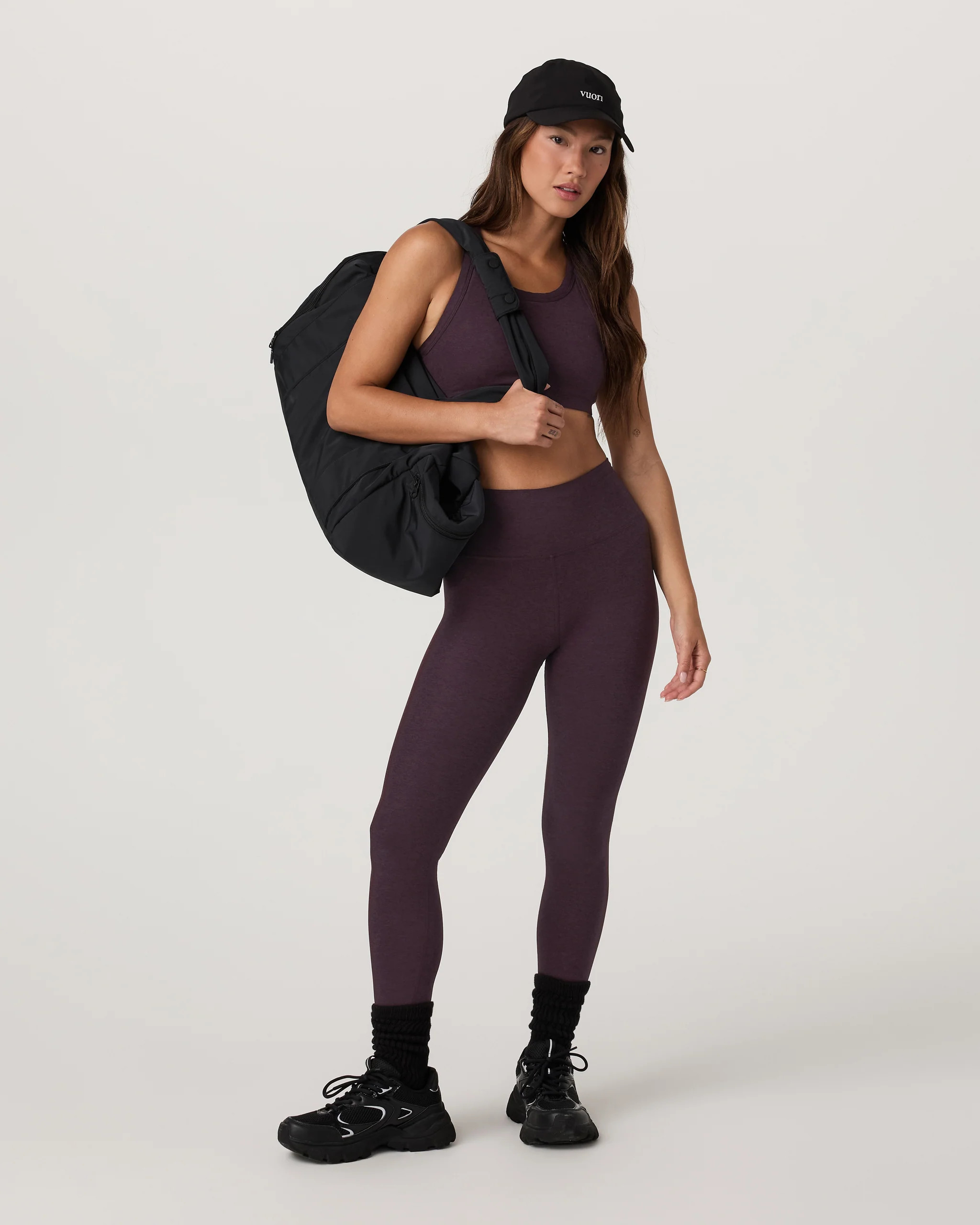 Elevation Racer Bra | Women's Raisin Heather Sports Bra | Vuori | Vuori Clothing (US & Canada)