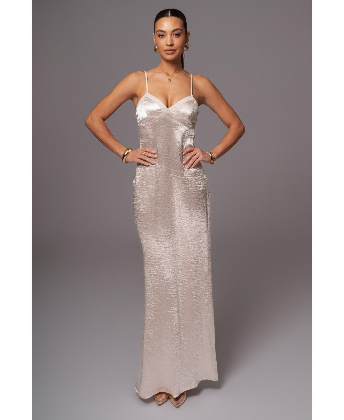 Jluxlabel Women's Surreal Satin Maxi Dress - Champagne | Macy's