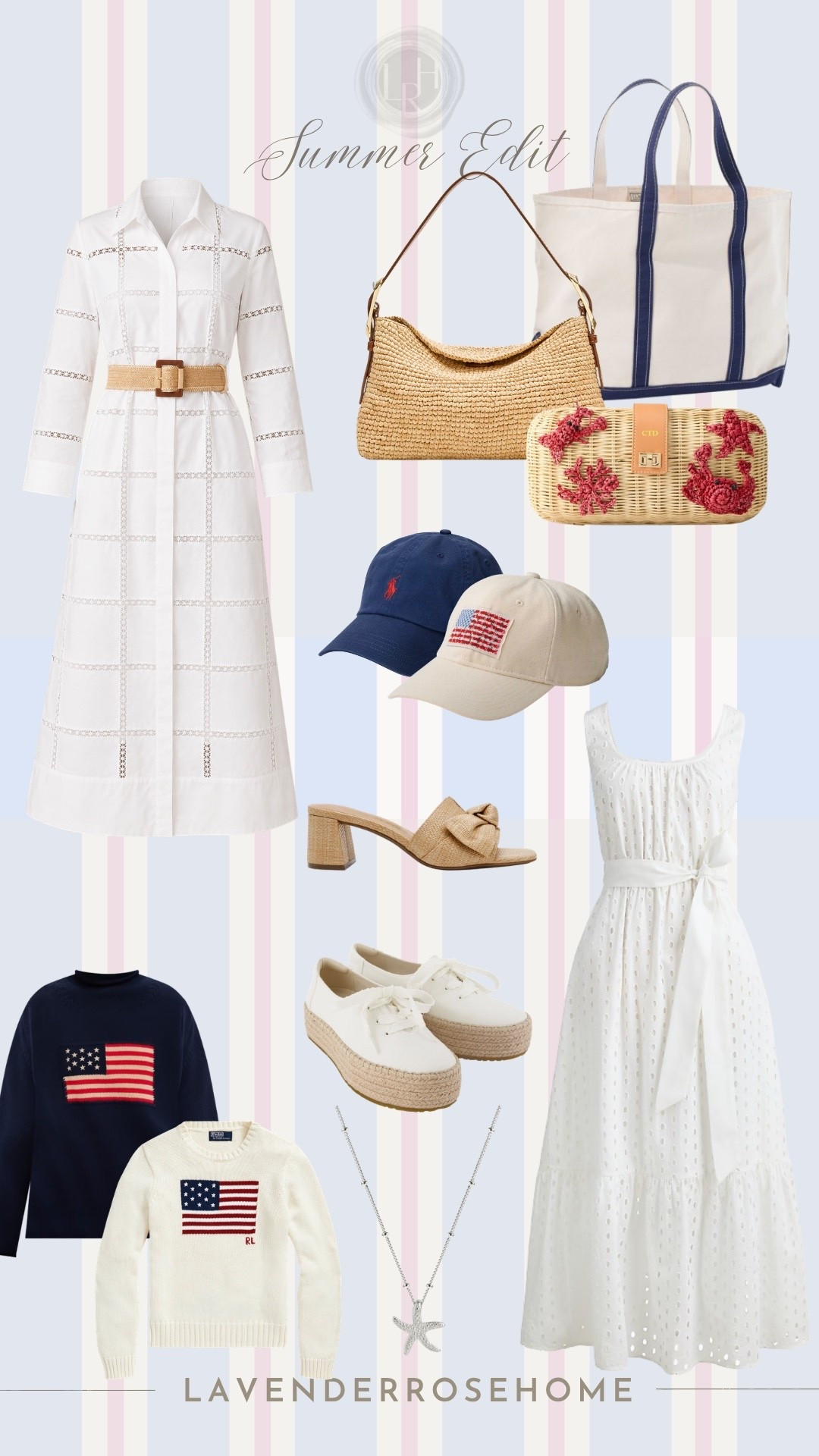 A few summer favorites! A have both of these shoes and they are super comfy, the raffia sandal is currently on clearance!

Summer Style. White Dress. Flag Sweater. Americana.

#LTKSeasonal #LTKSaleAlert #LTKgrwm