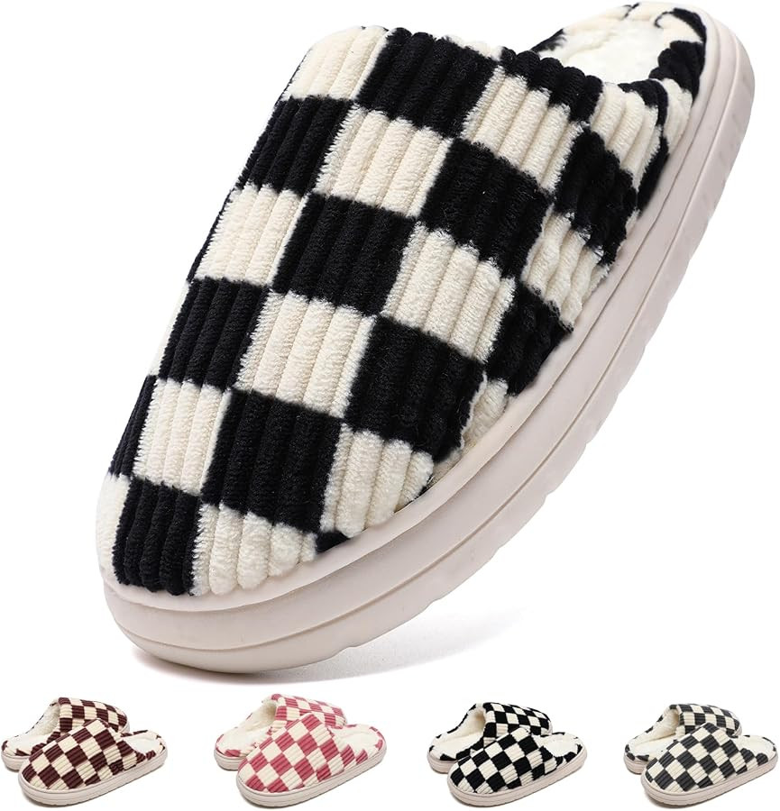 Jaeynow Fuzzy Slippers for Women Indoor,Unisex House Shoes Memory Foam Slippers for Men Winter Wa... | Amazon (US)
