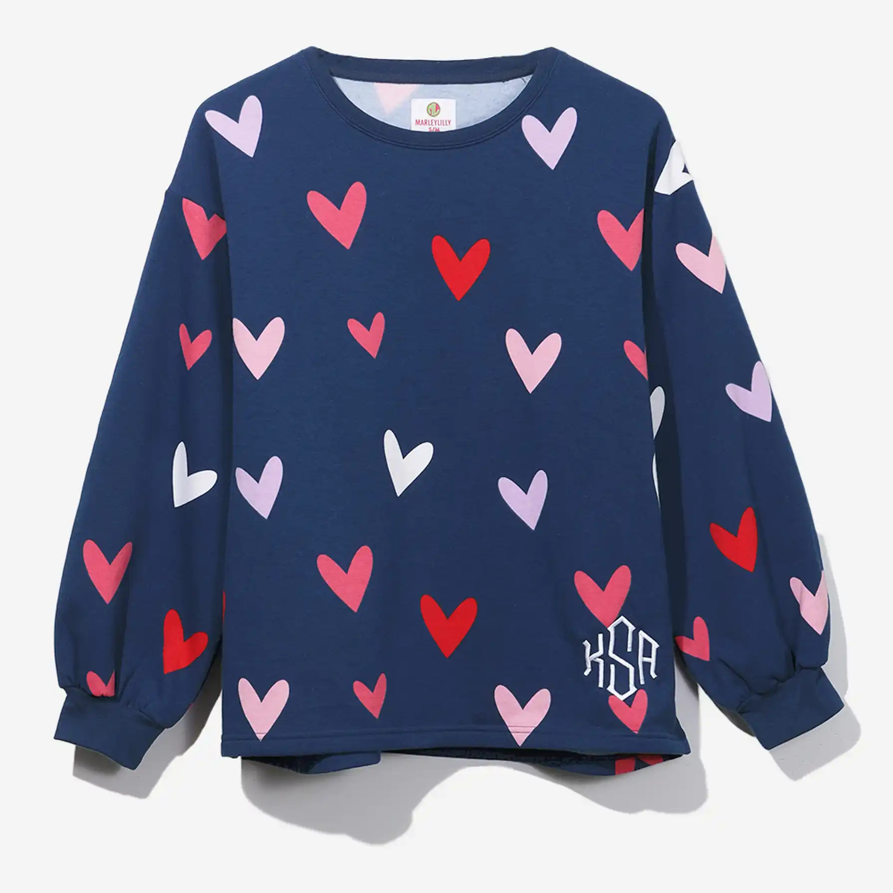 Monogrammed Puff Sleeve Sweatshirt | Marleylilly