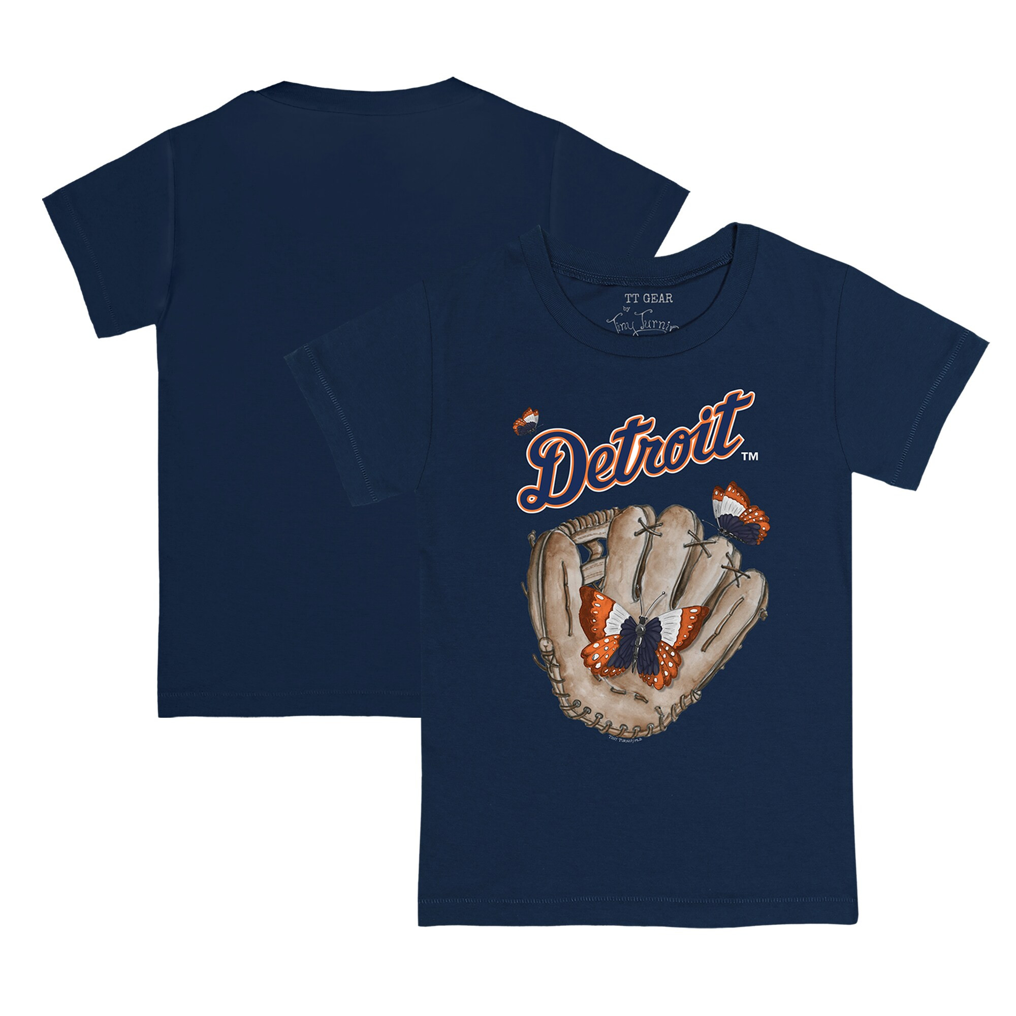 Detroit Tigers Tiny Turnip Youth Butterfly Glove T-Shirt - Navy | Fanatics
