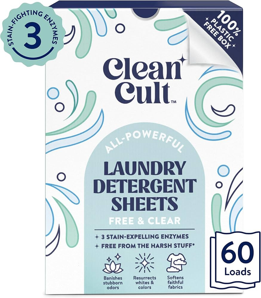 Cleancult Laundry Detergent Sheets - 3 Stain Fighting Enzymes - Concentrated Liquidless Laundry D... | Amazon (US)