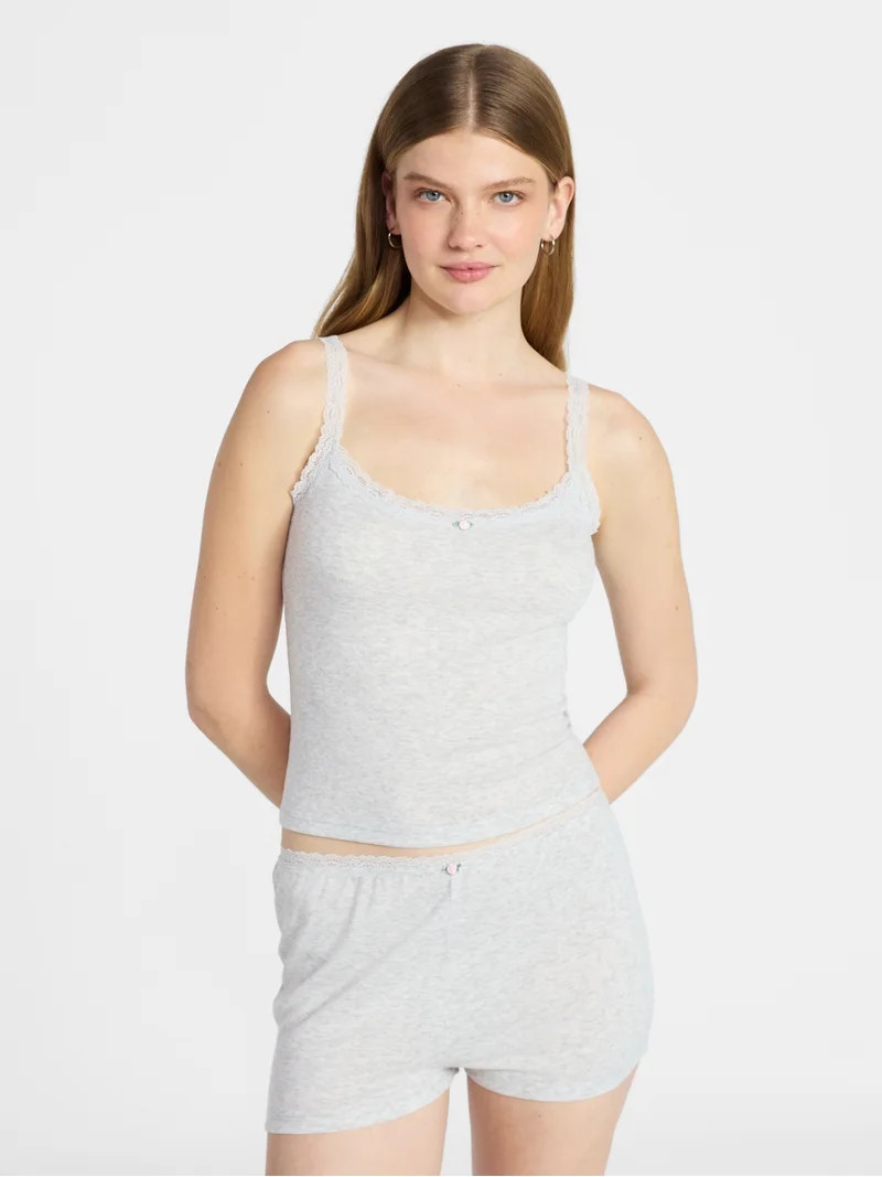No Boundaries Sleep Pointelle Cami and Shorts Set, 2-Piece, Women’s XXS-3X | Walmart (US)