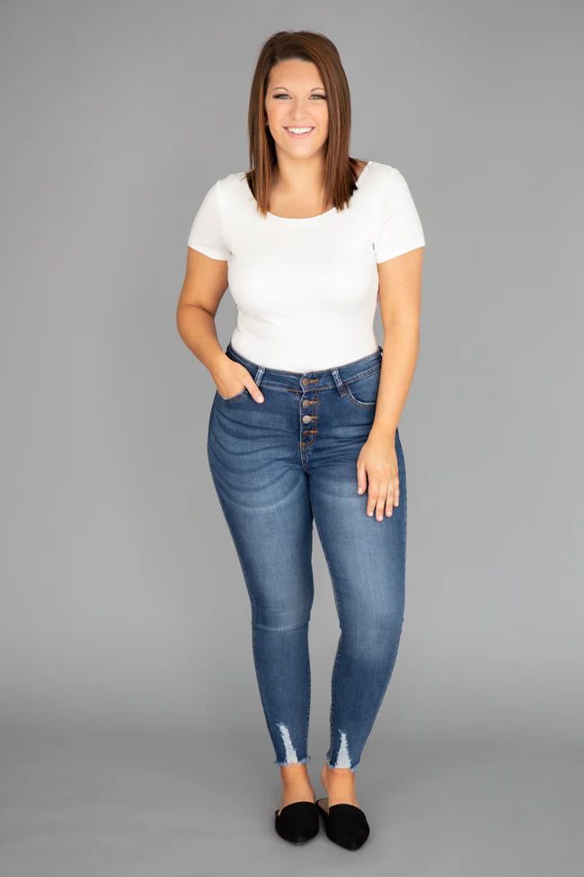 Gianna Distressed Medium Wash Jeans | The Pink Lily Boutique