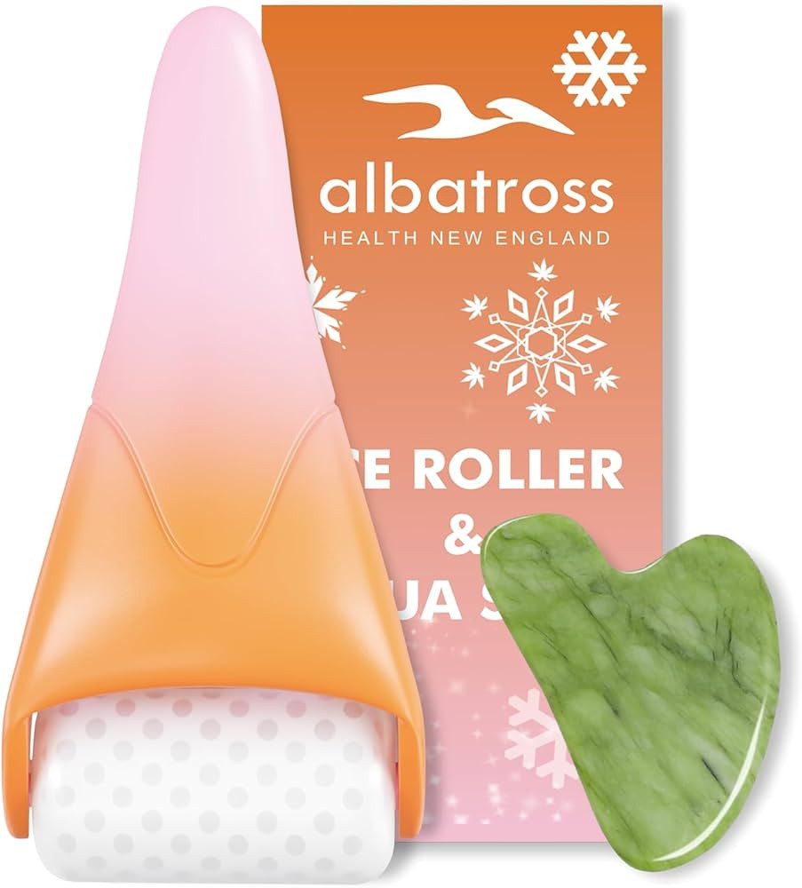 Ice Roller & Gua Sha Set, Skin Care for Face Wrinkles and Puffiness, Self Facial Massage Tools-Or... | Amazon (US)