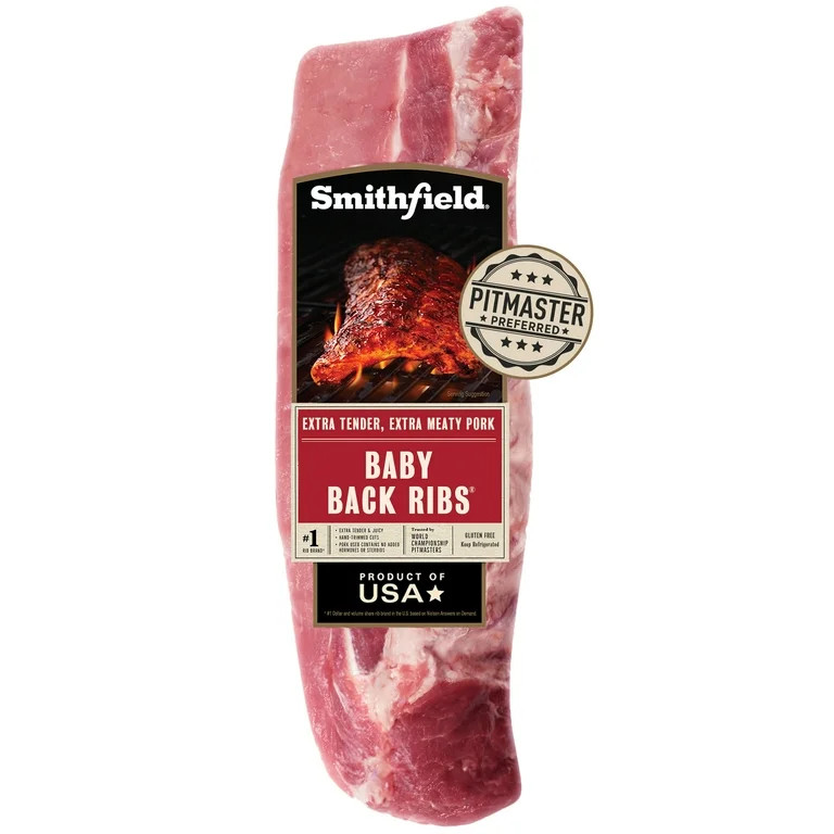 Smithfield Extra Meaty Fresh Pork Back Ribs, 2.1 - 3.8 lb | Walmart (US)