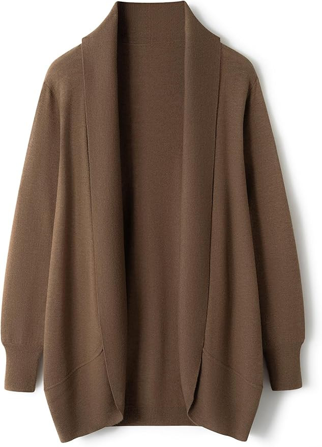 Women's Merino Wool Blend Cardigan Sweater 2025 Fall Winter Casual Open Front Long Sleeve Warm So... | Amazon (US)