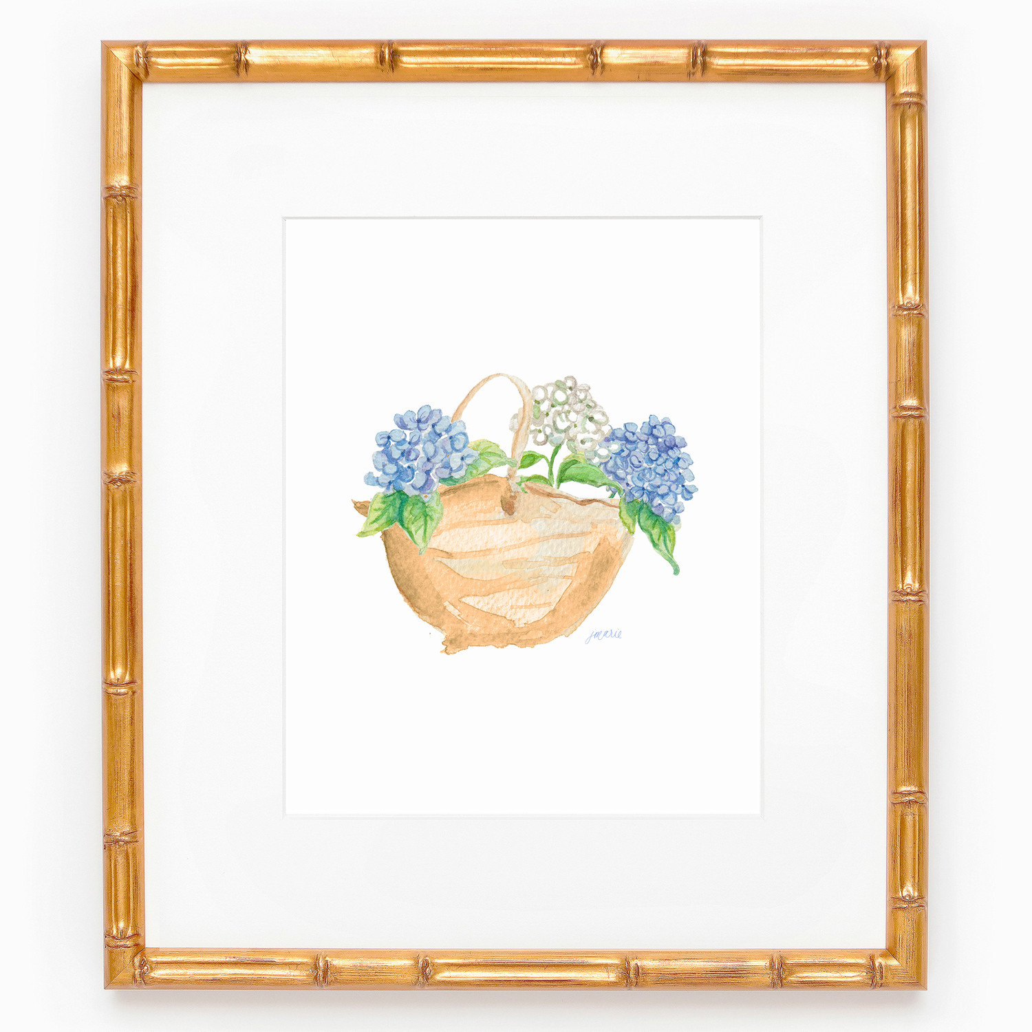 Basket of Hydrangeas Watercolor Art Print — Simply Jessica Marie | Simply Jessica Marie