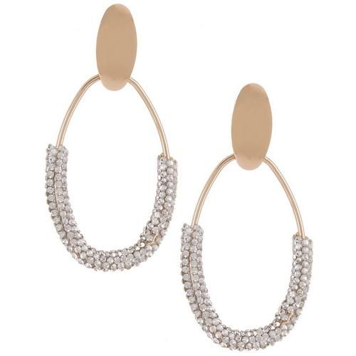 Jeweled Dropped Hoop Earrings | Bealls