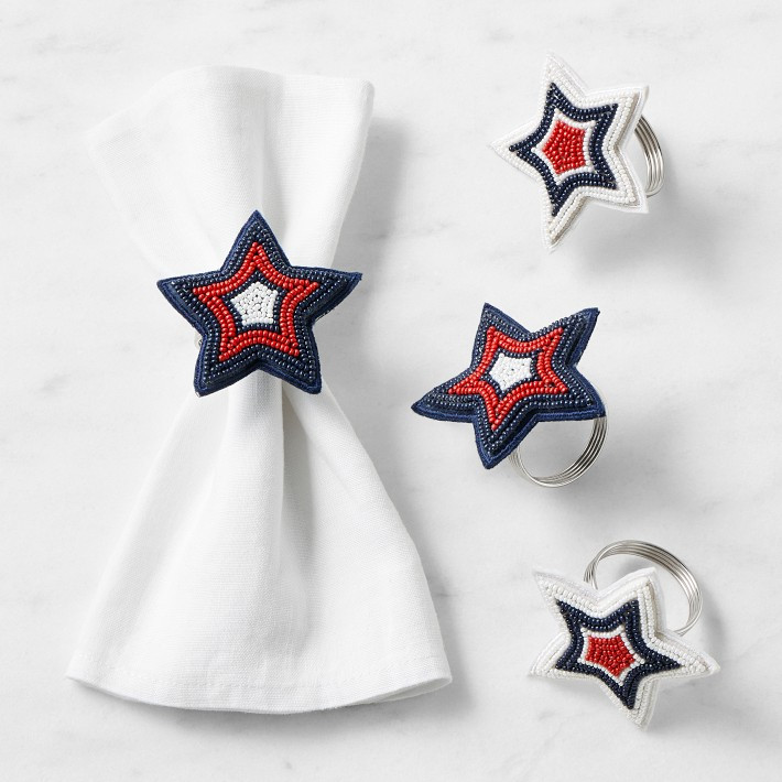 Beaded Star Napkin Rings, Set of 4 | Williams-Sonoma