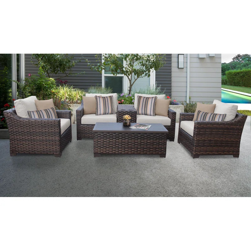 Wicker 4 - Person Outdoor Seating Group with Cushions | Wayfair North America