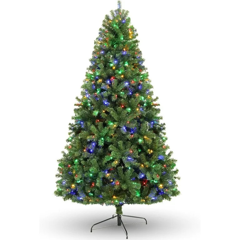 7.5ft Pre-Lit Artificial Holiday Christmas Tree with Multi-Color Lights, Premium Hinged Spruce Xm... | Walmart (US)