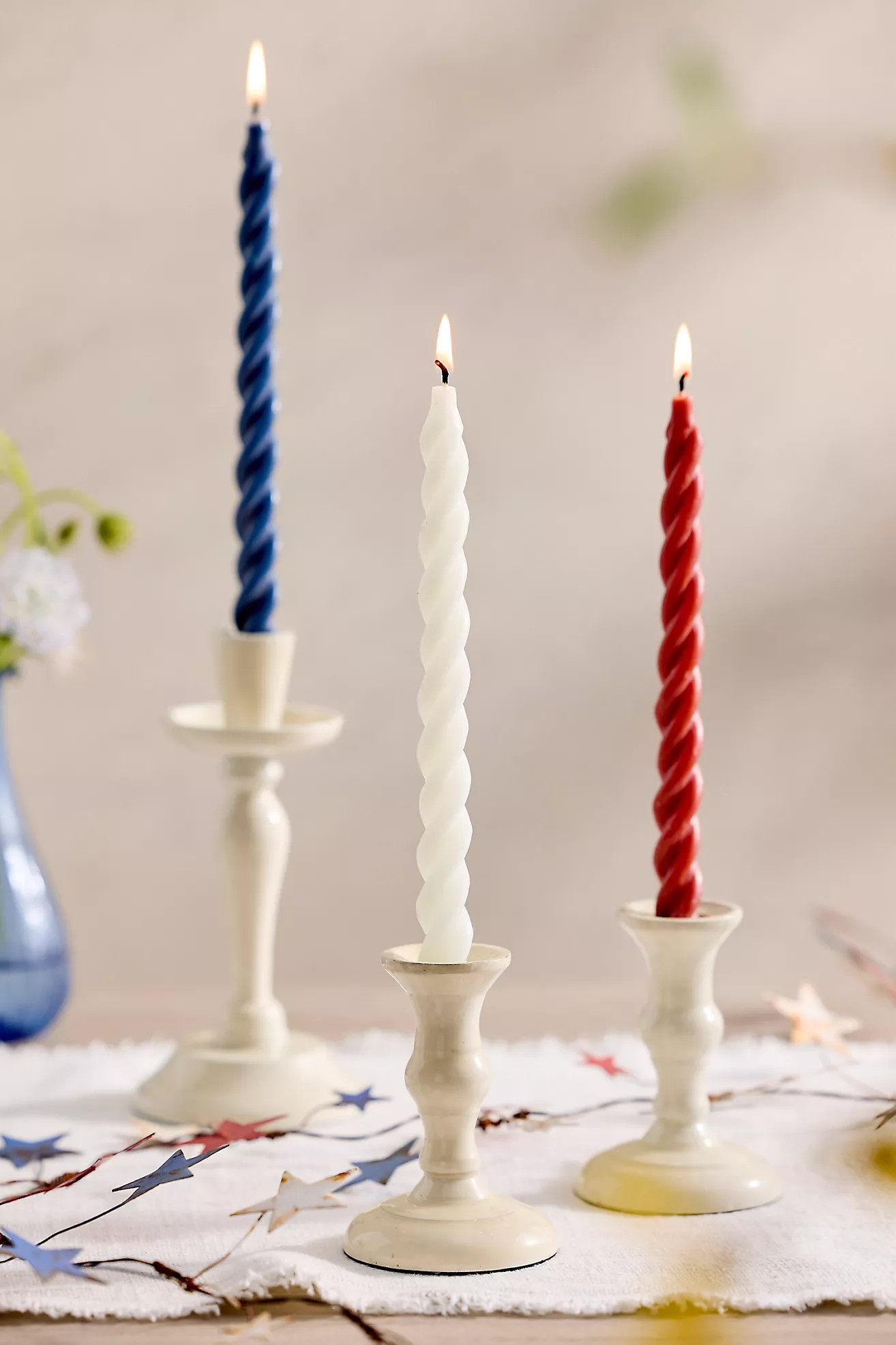 Twisty Tapers, Set of 3 Red, White + Blue | Anthropologie (US)