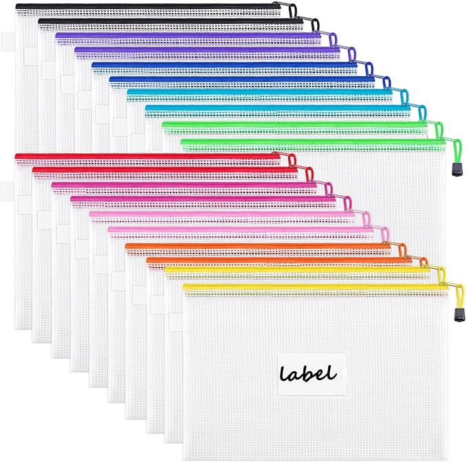JARLINK 20 Pcs A4 Poly Zip Filing Envelopes Folders, Waterproof Letter Size File Envelopes with L... | Amazon (US)