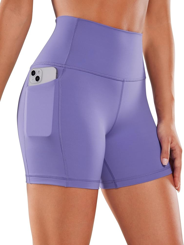 CRZ YOGA Women's Naked Feeling Biker Shorts - 4''/ 5''/ 6''/ 8'' High Waisted Yoga Gym Spandex Sh... | Amazon (US)