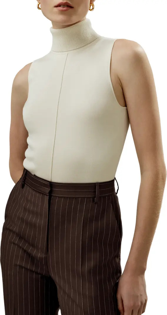 Lilysilk Silk Knitted Turtleneck Sleeveless Top | Nordstrom | Nordstrom
