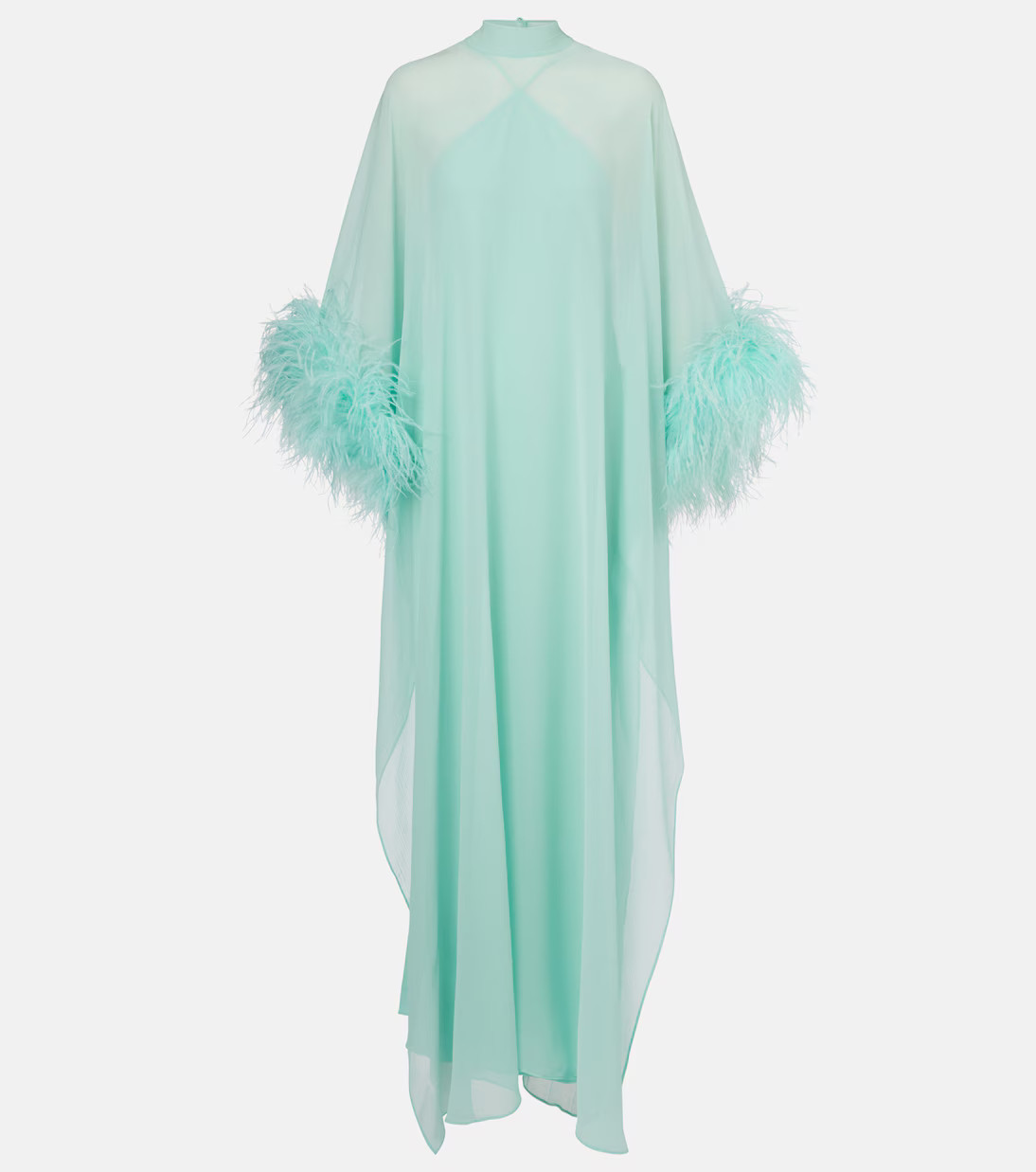 Cafetan Penelope en soie à plumes | Mytheresa (FR)