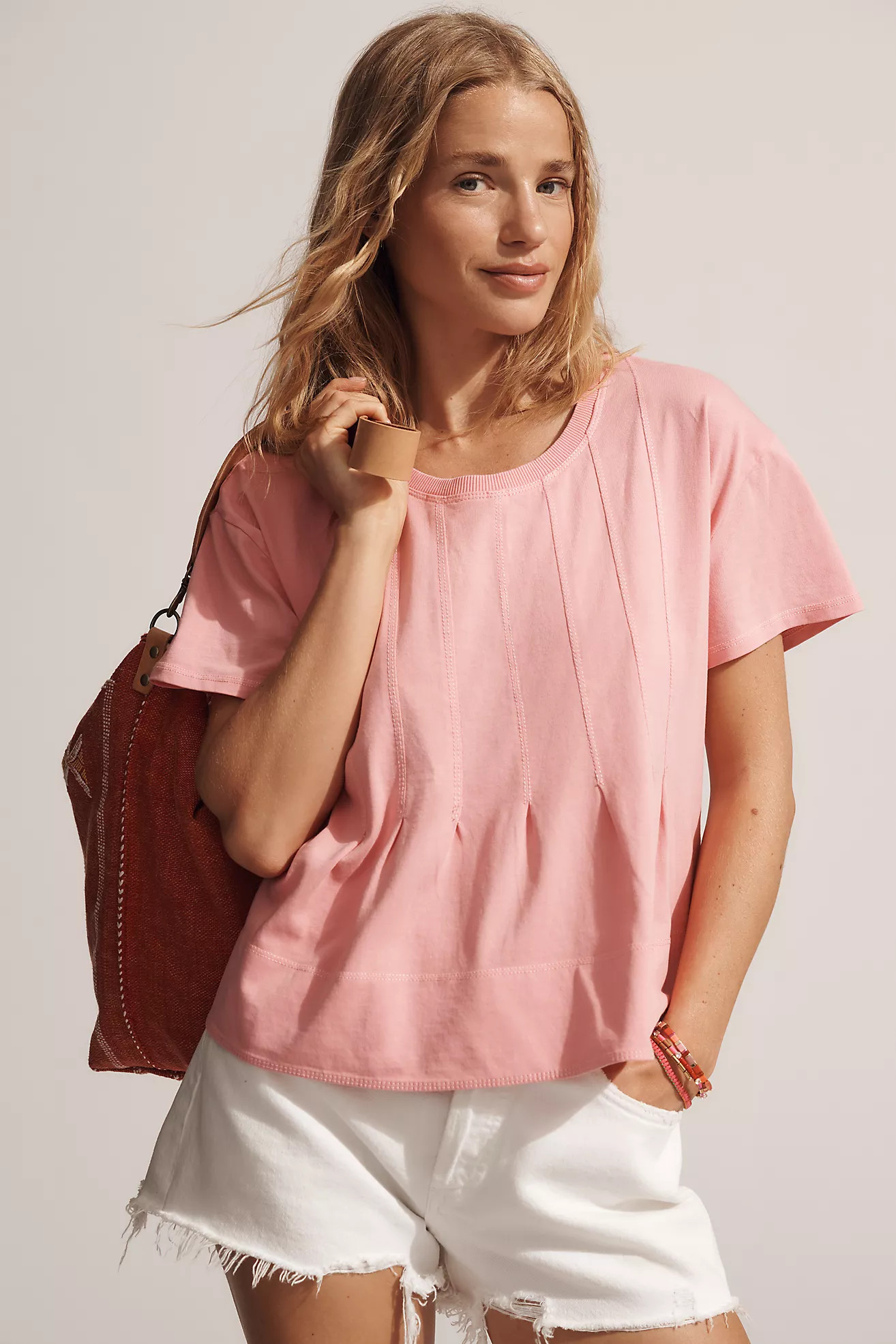 Pilcro Pleated Swing Tee | Anthropologie (US)