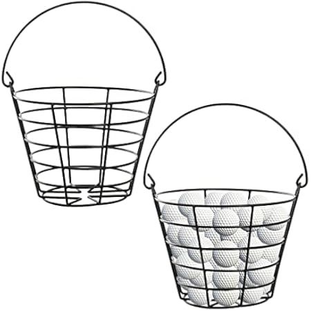 Golf Ball Basket Metal Range With Handle, Holds 50 Balls, 2 Pack | Amazon (US)