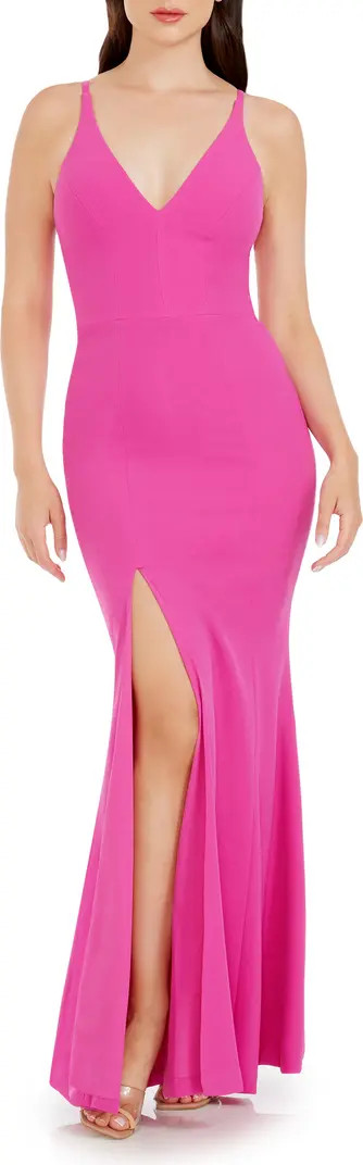 Dress the Population Iris Slit Crepe Gown | Nordstrom | Nordstrom