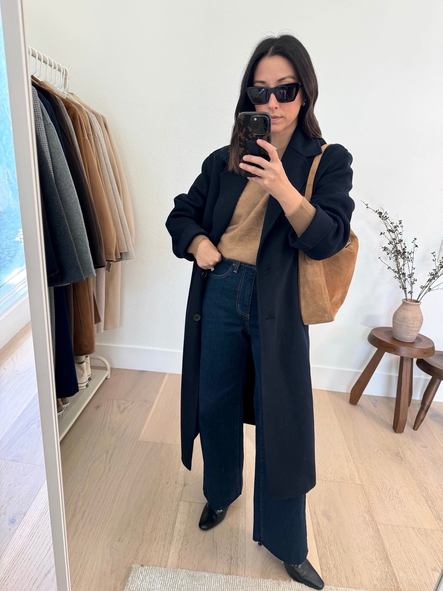 Straight leg jeans outfits. 

Artizia The Only Double-Faced Coat - Luxe (Re)Wool  in 
Dark Night Navy Size Xs
Aritzia Sweater Xs
Aritzia Remy Jeans 26, Sized Up And Cut Hems
Madewell Dime Booties 5.5
J.Crew Bag
YSL Sunglasses

Petite style, fall outfits, winter outfits, fall style, winter style, coats 

#LTKPetite #LTKSeasonal