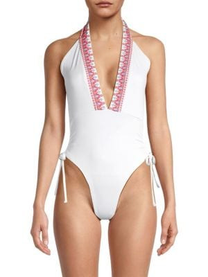 Ramy Brook Simone Embroidered One-Piece Swimsuit on SALE | Saks OFF 5TH | Saks Fifth Avenue OFF 5TH