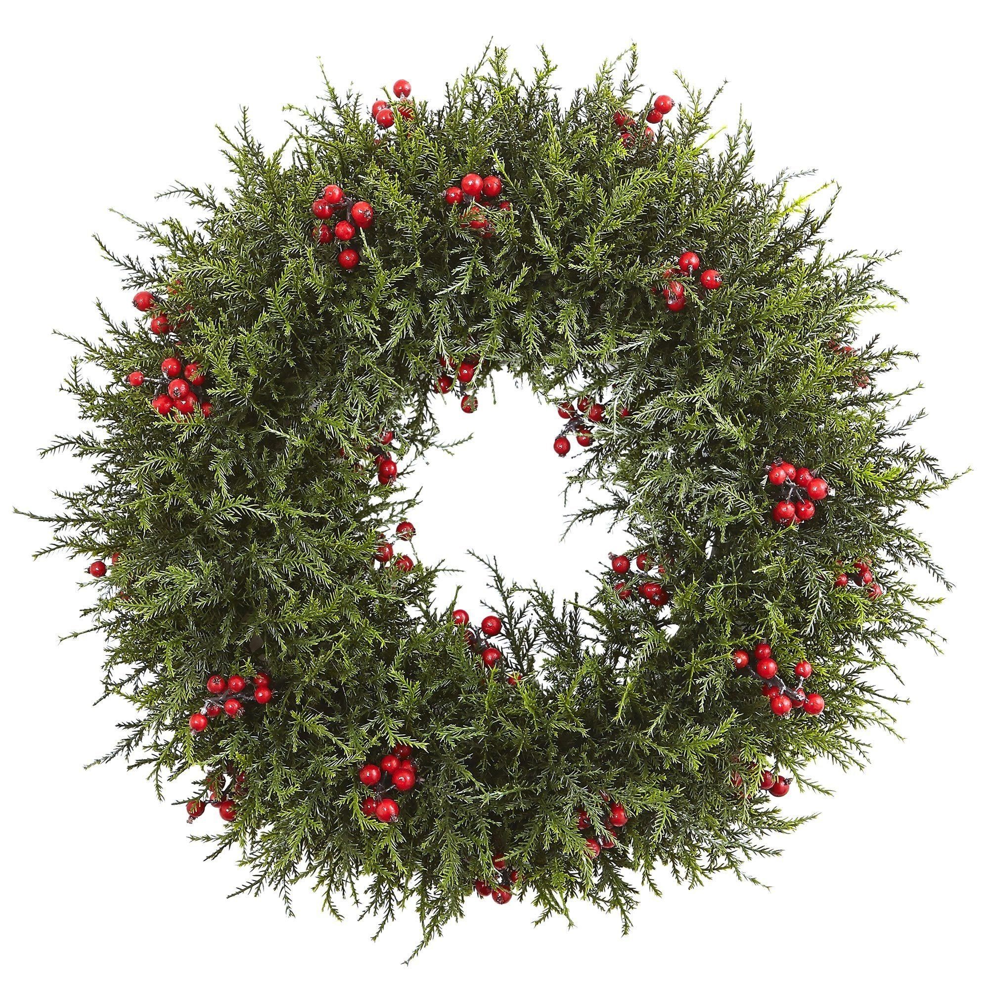 20” Cedar Berry Wreath | Nearly Natural