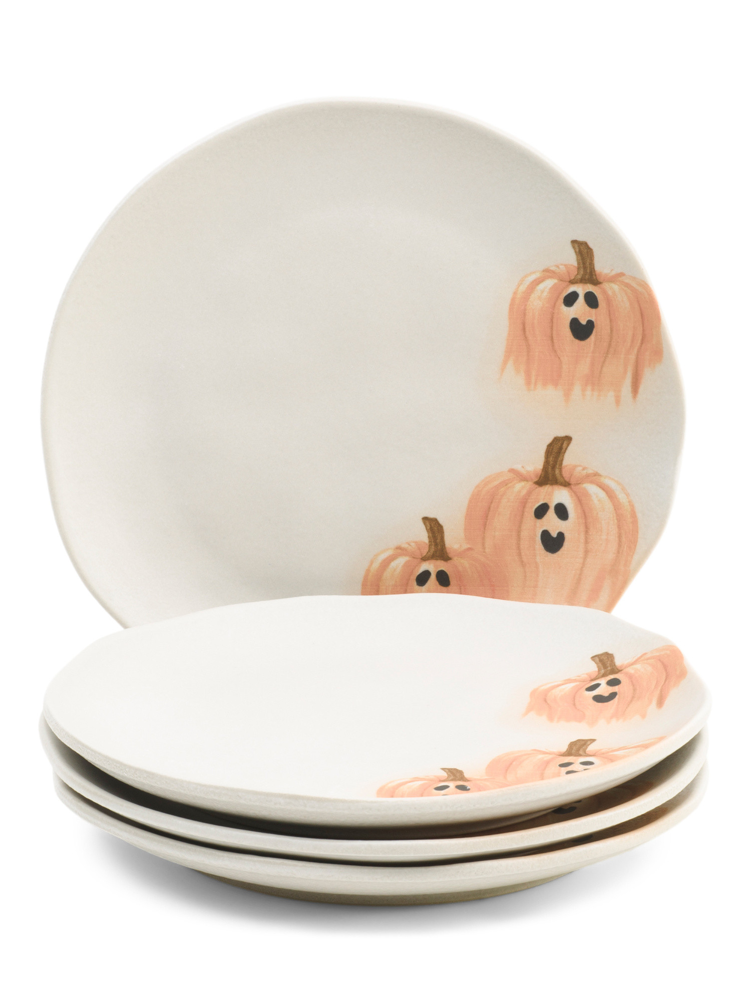 Made In Brazil 4pc Stoneware Pumpkin Printed Salad Plates | Halloween | Marshalls | Marshalls
