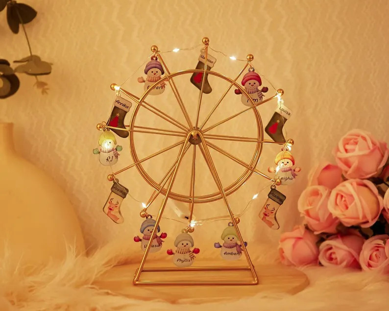 Personalized Snowman Ferris Wheel/family Name Night Light/christmas Snowman Night Lamp/christmas ... | Etsy (US)