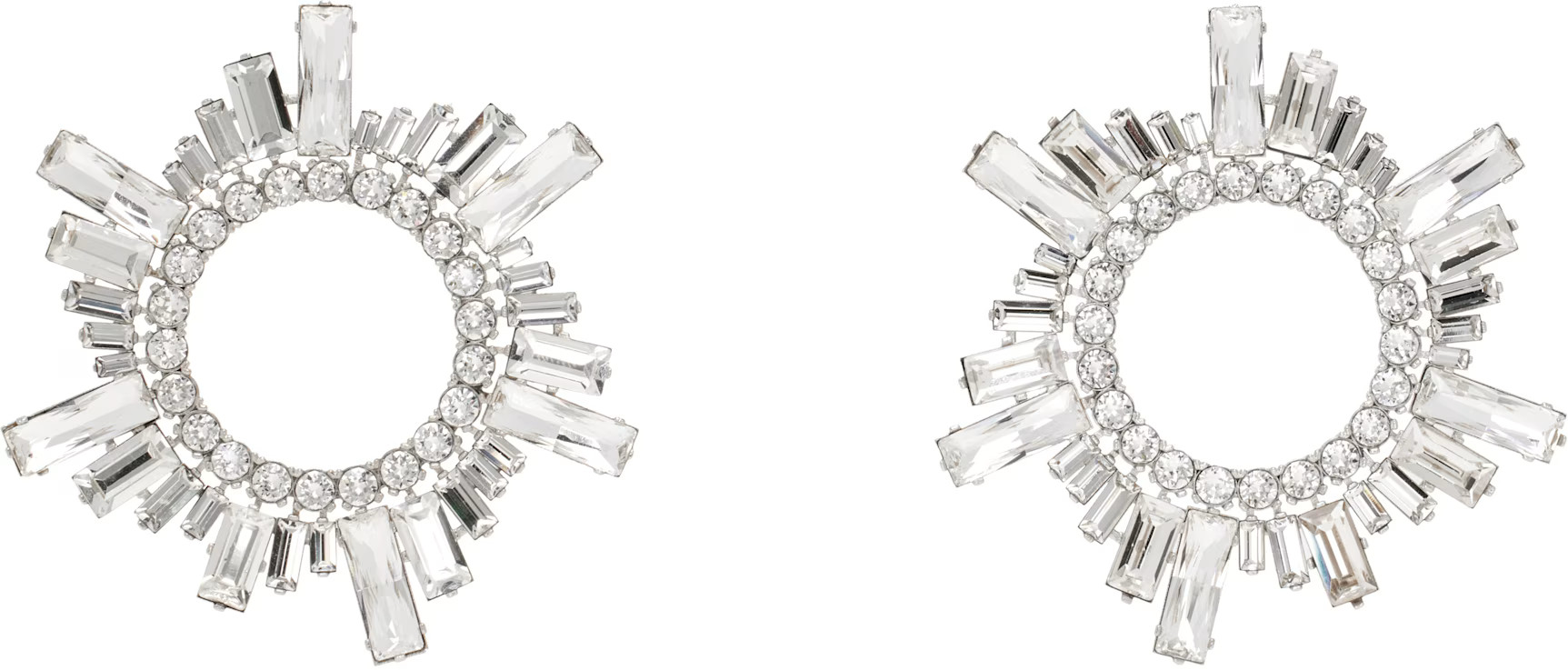 Amina Muaddi - Silver Begum Earrings | SSENSE