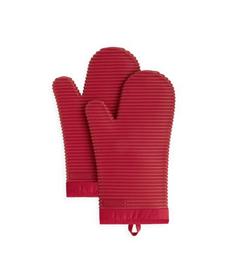Ribbed Soft Silicone 2-Pc. Oven Mitt Set | Macy's