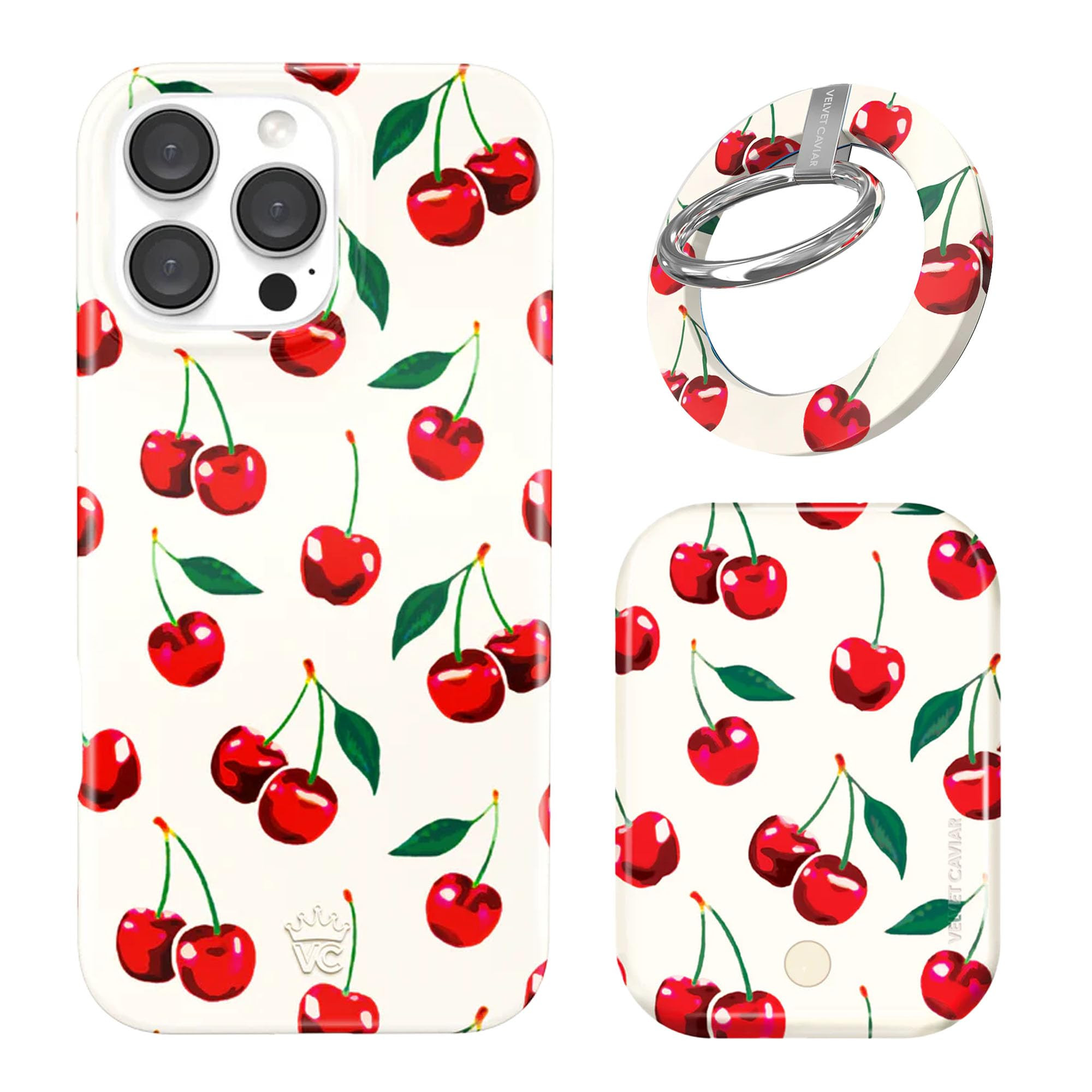 VELVET CAVIAR MagSafe Grip + Battery Pack + 16 Pro Max Case (Bundle - Mon Cheri Cherry) | Amazon (US)