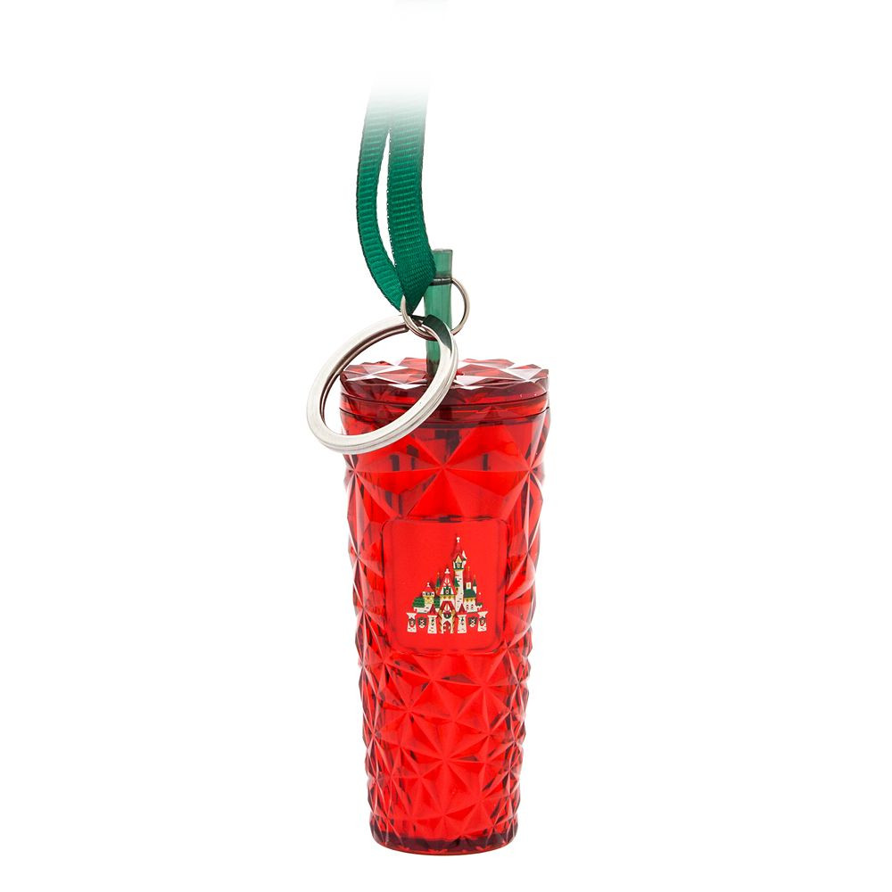 Fantasyland Castle Holiday Starbucks® Bling Tumbler Ornament Keychain | Disney Store | Disney Store
