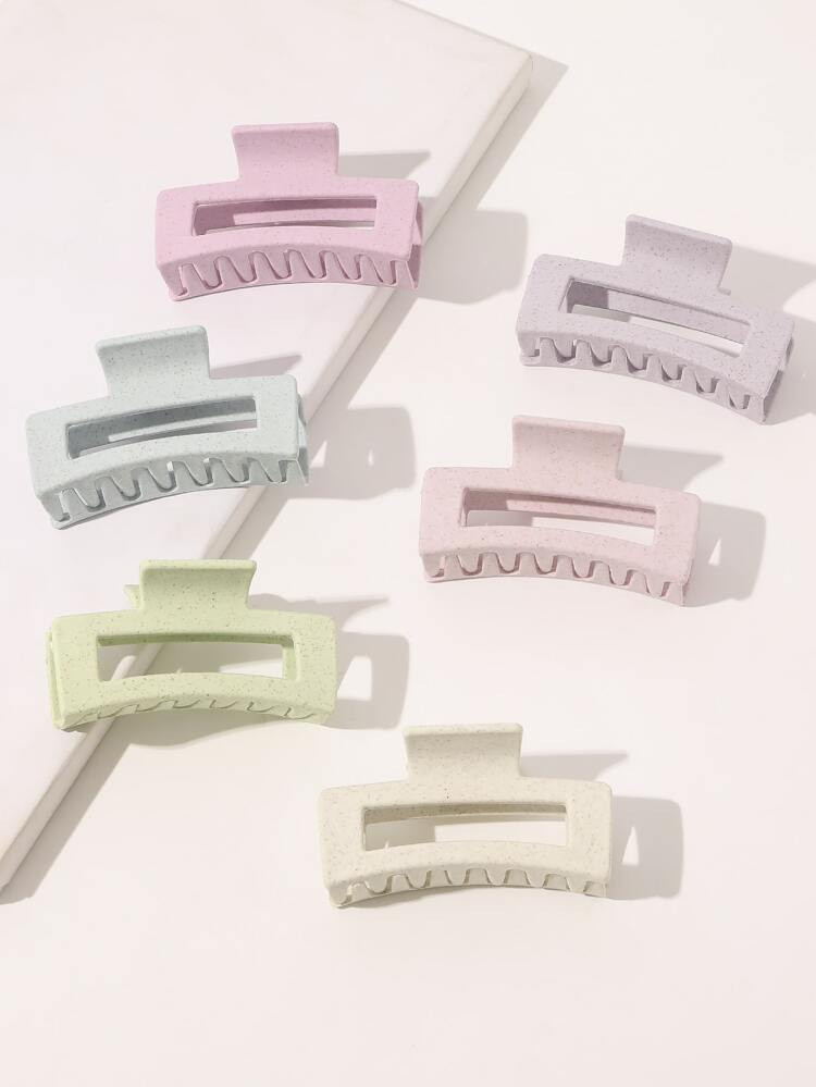 6pcs Solid Hair Claw | SHEIN