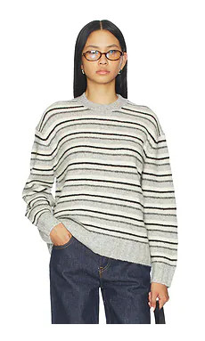 PISTOLA Hanna Variegated Stripe Sweater in Grey & White Stripe from Revolve.com | Revolve Clothing (Global)