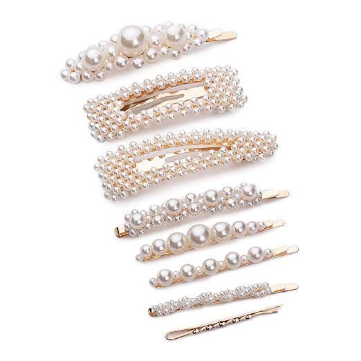 Katloo Pearl Hair Clips for Women Trendy Gold Hair Clip Wedding Pearl Hair Accessories Large Hair... | Amazon (US)