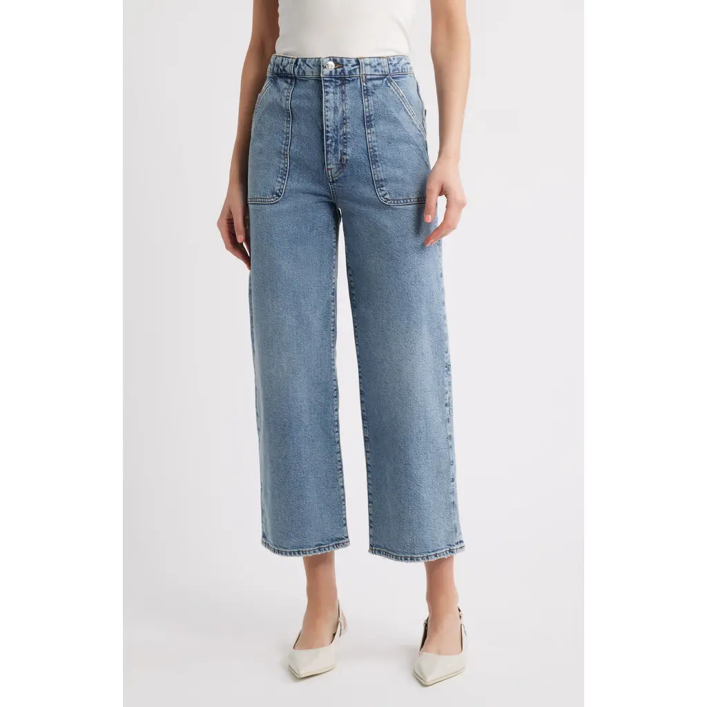 FRAME The Modern Pocket Wide Leg Jeans in Charge at Nordstrom Rack, Size 28 | Nordstrom Rack