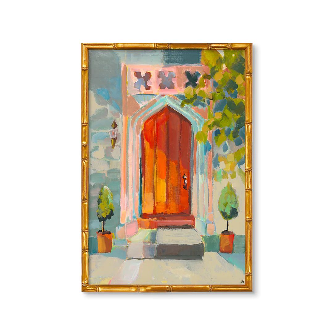 Orange Door by Jenny Westenhofer Painted Art Prints | Urban Garden Prints