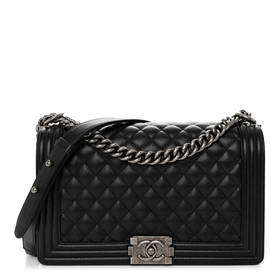 Caviar Quilted New Medium Boy Flap Black | FASHIONPHILE (US)
